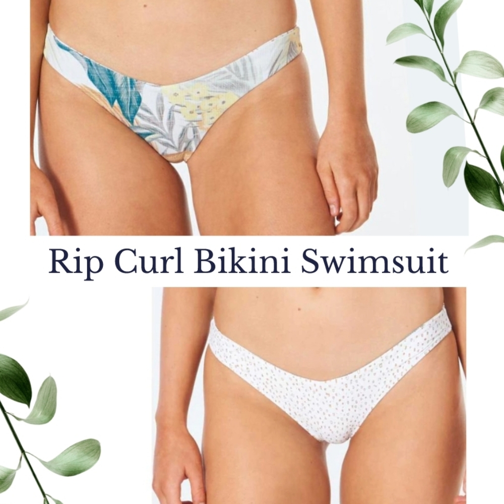 RIP CURL Tropic Sol Revo Skimpy Bikini Swimsuit Bottom Vanilla -Reversible